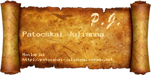 Patocskai Julianna névjegykártya